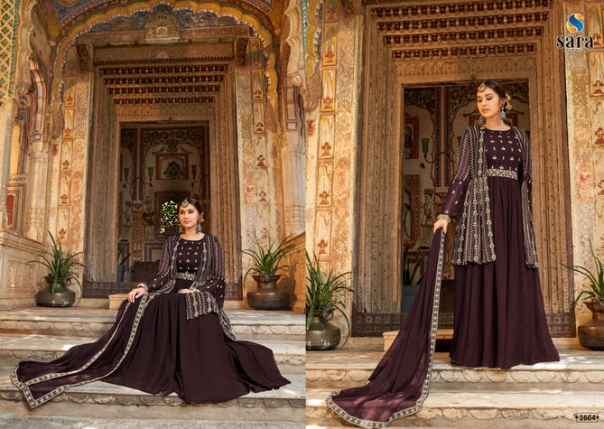 Sara Mannat Heavy Wedding Wear Embroidery Wholesale Georgette Suits
